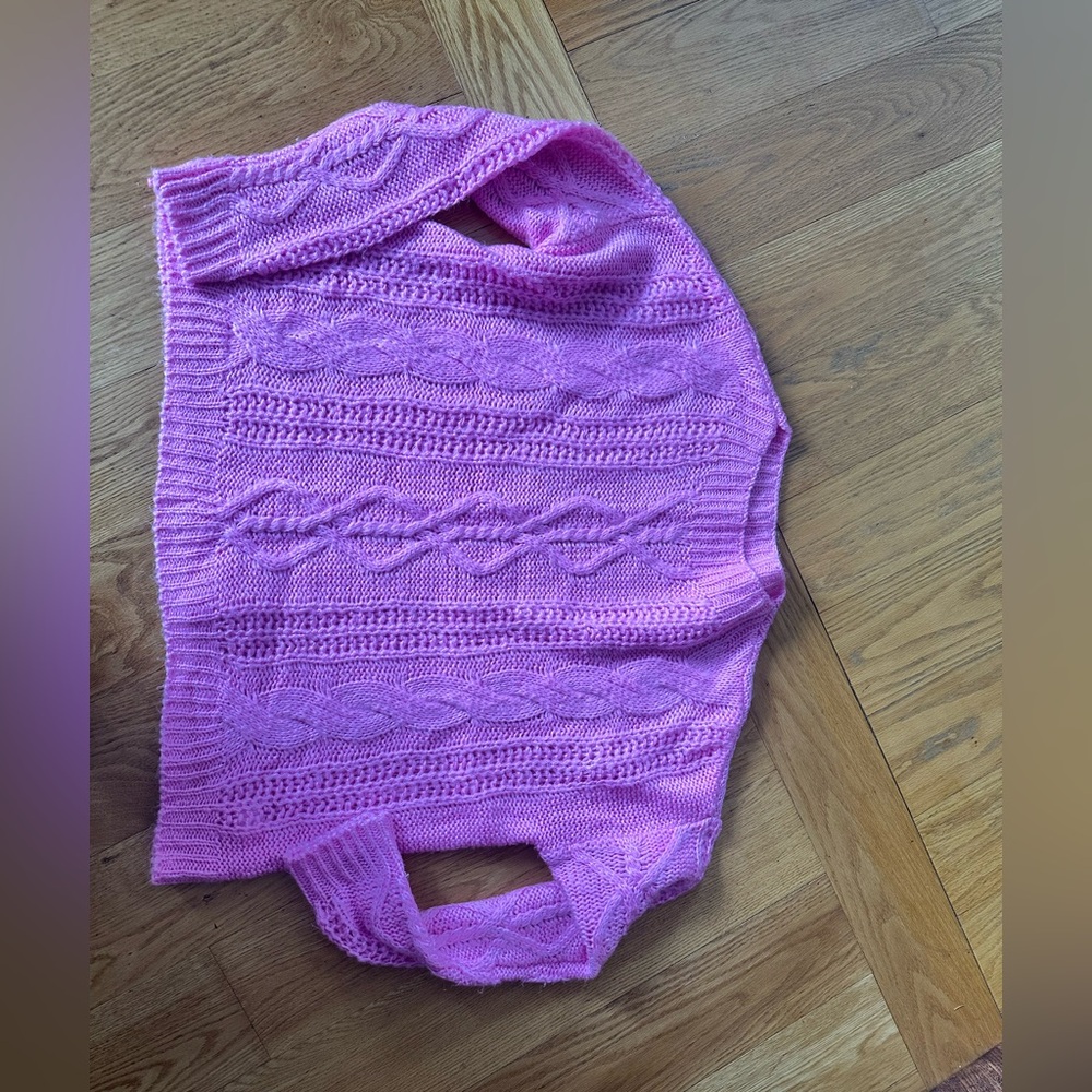 Pink Cable Knit Women's Sweater XL